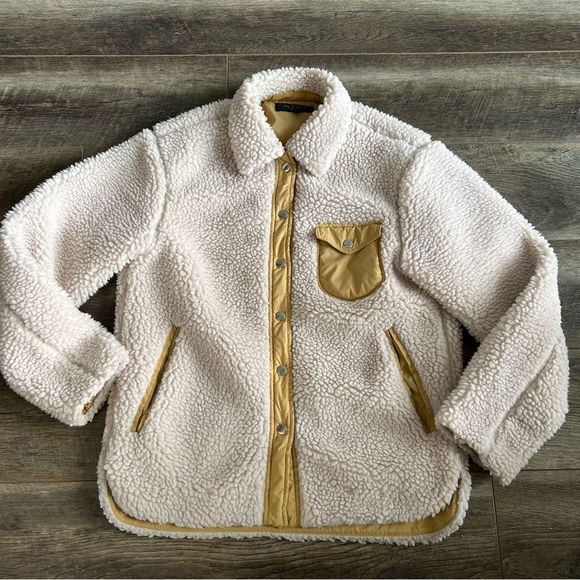 rag & bone Off-White and Tan Teddy Jacket - Picture 9 of 15